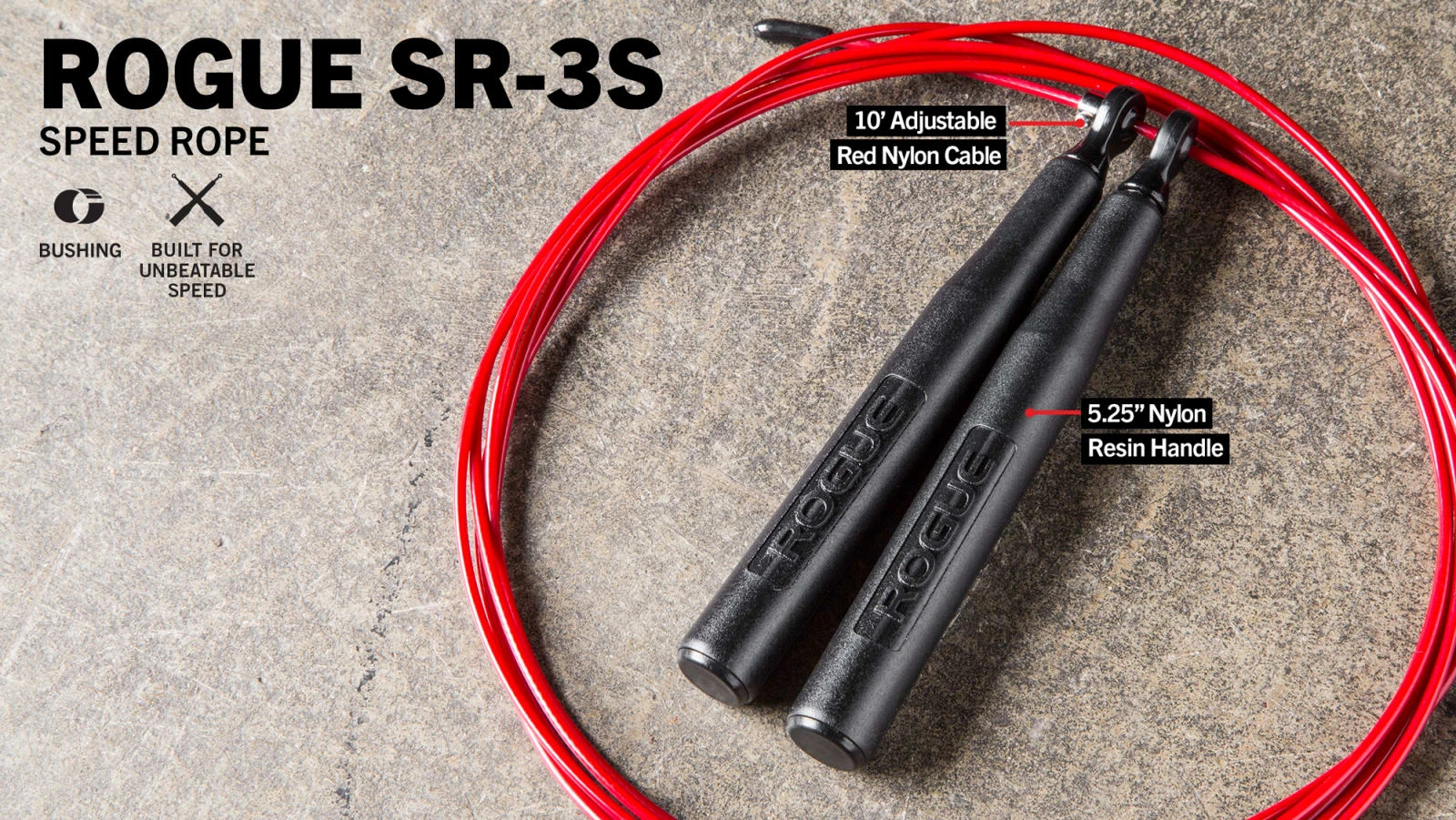 Rogue Fitness Rogue SR-3S Short Handle Bushing Speed Rope 3 Rogue Fitness Rogue SR-3S Short Handle Bushing Speed Rope